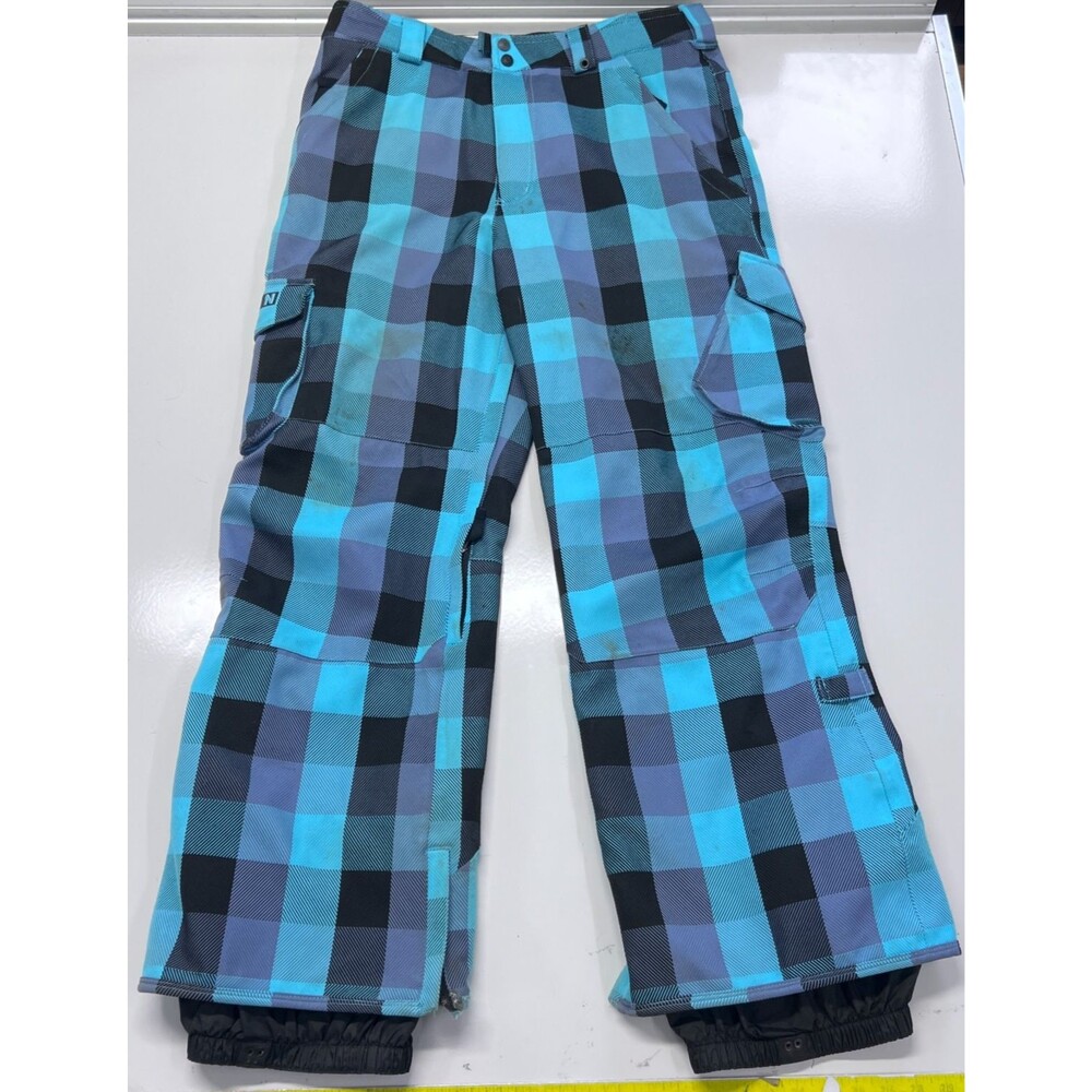 Burton Snowboard Cargo Pants Blue Plaid